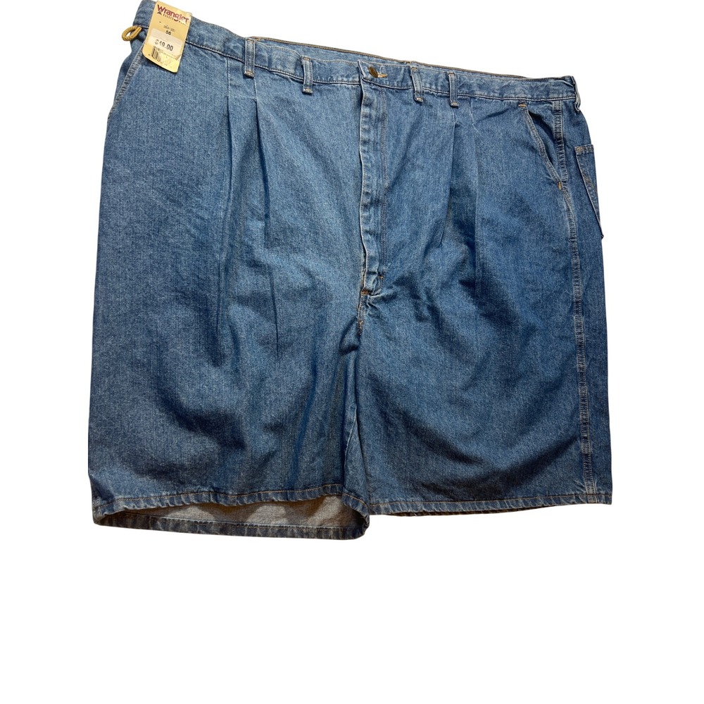 Wrangler Rugged Wear‎ Mens 56 Angler Blue Denim Utility Shorts NEW